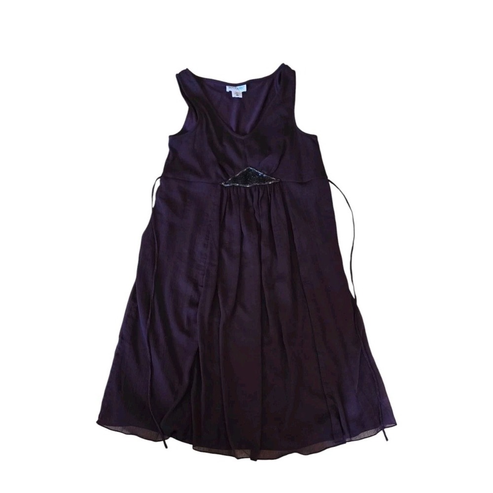 Motherhood maternity Eggplant  Dress Size Small embellished‎ with beads #061